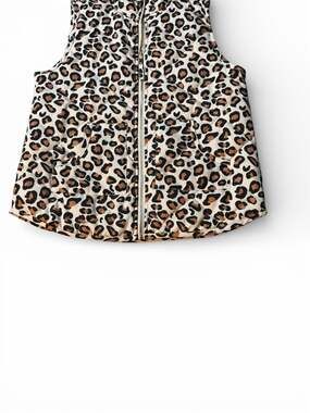 Mud Pie Animal Print Brodie Quilted Vest in Leopard